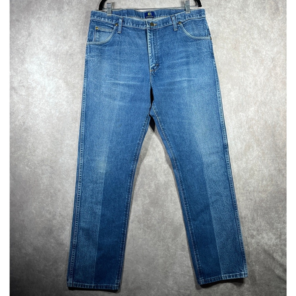Wrangler Premium Performance Cowboy Cut Regular Fit Jeans Mens 38X34 Blue Denim